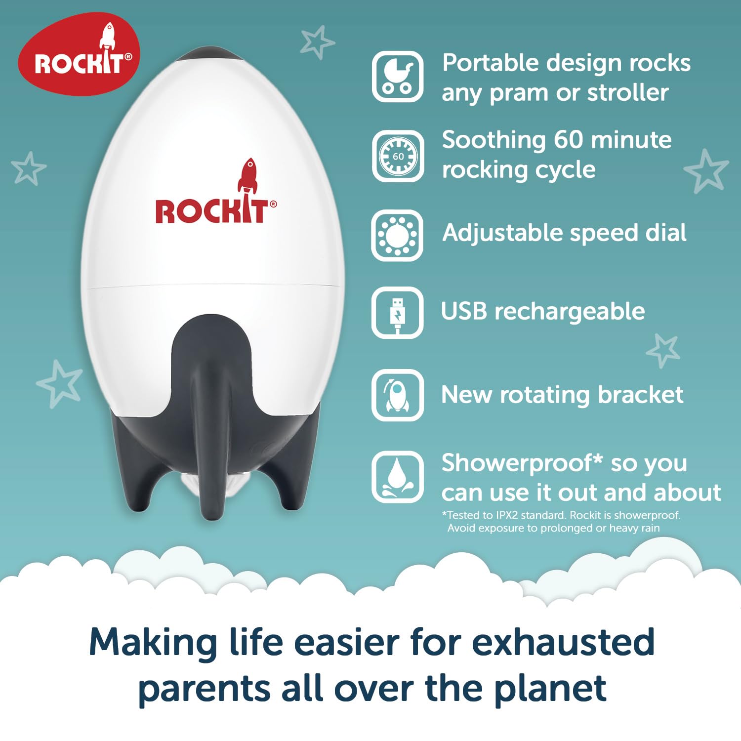 rock star baby stroller Rockit Rocker- Rechargeable Portable Stroller Baby Rocker